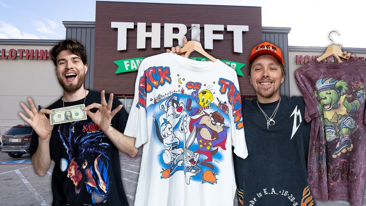 We Went Thrifting With $1 & Found Some Vintage Heat!