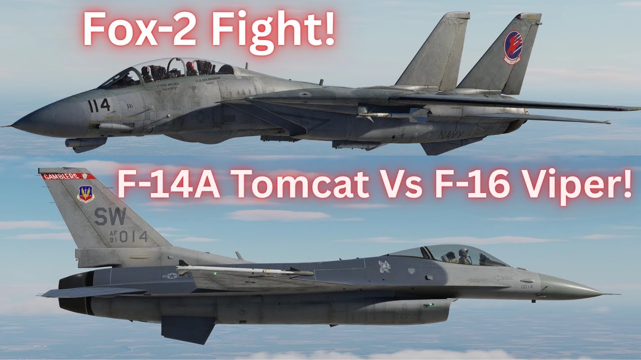 F-14A Tomcat против F-16 Viper! Fox 2 Fight! DCS