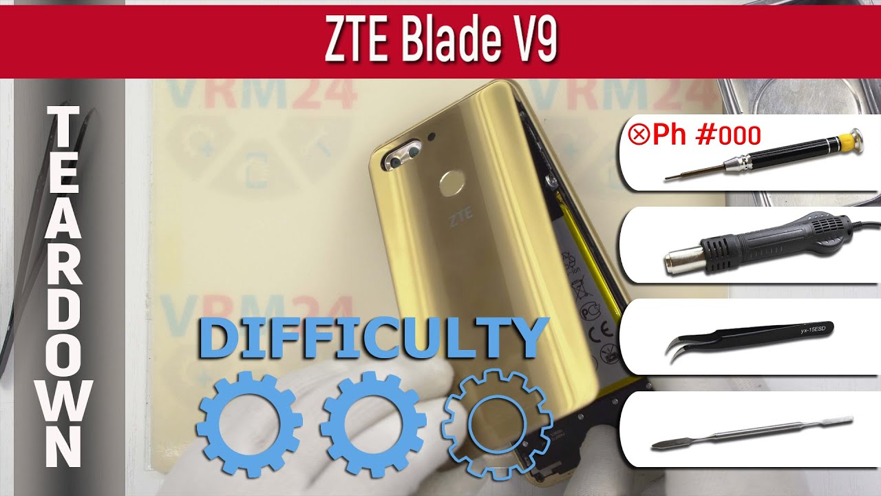 Как разобрать 📱 ZTE Blade V9 Разборка и ремонт