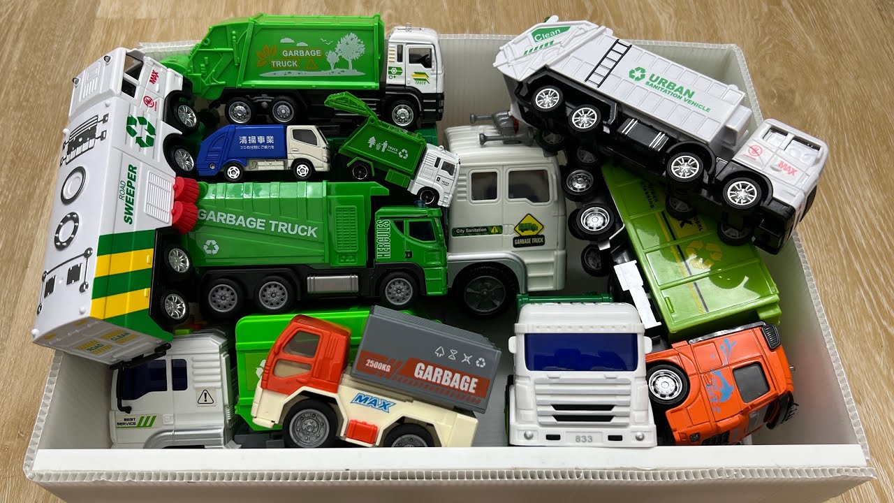 Cars for Toddlers | Garbage Truck Running on the Down Slide