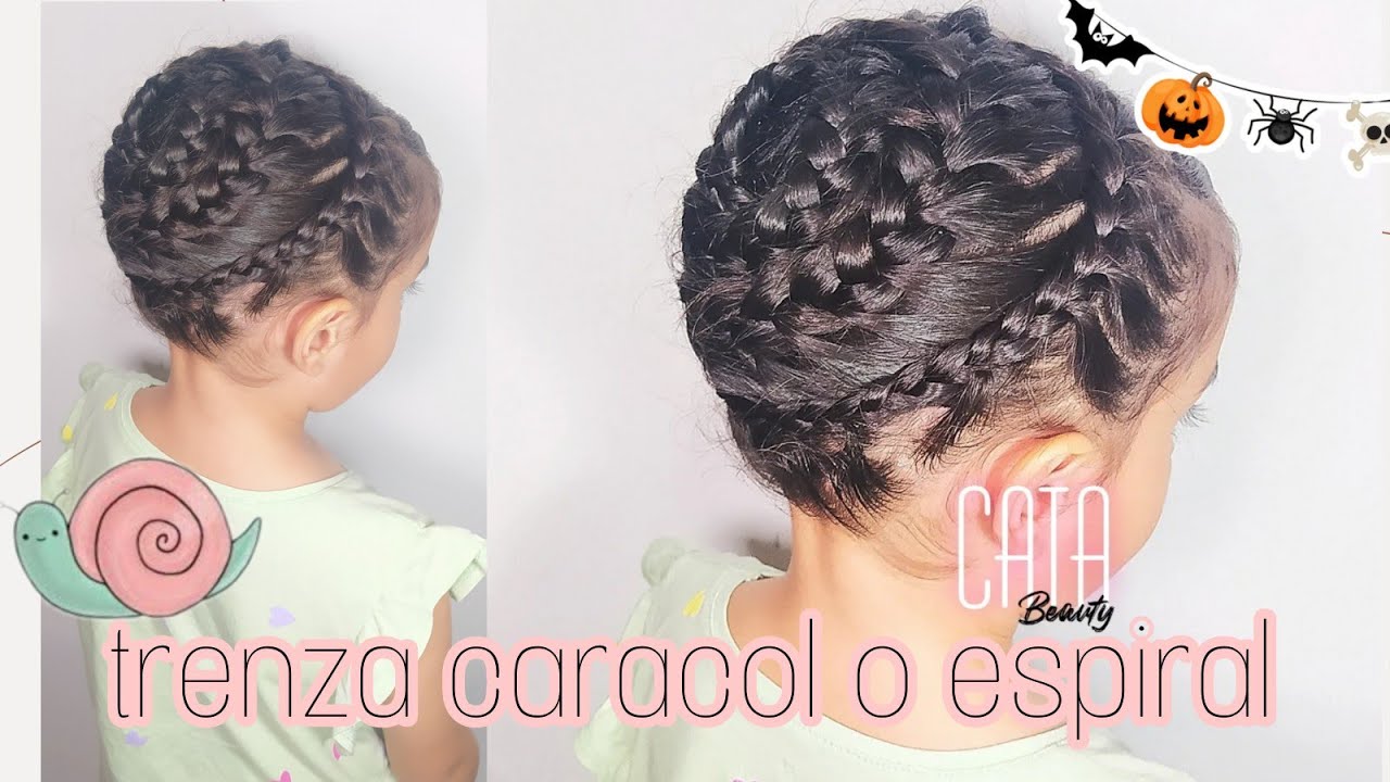 trenza caracol  o espiral 🕸️idea de peinado para Halloween