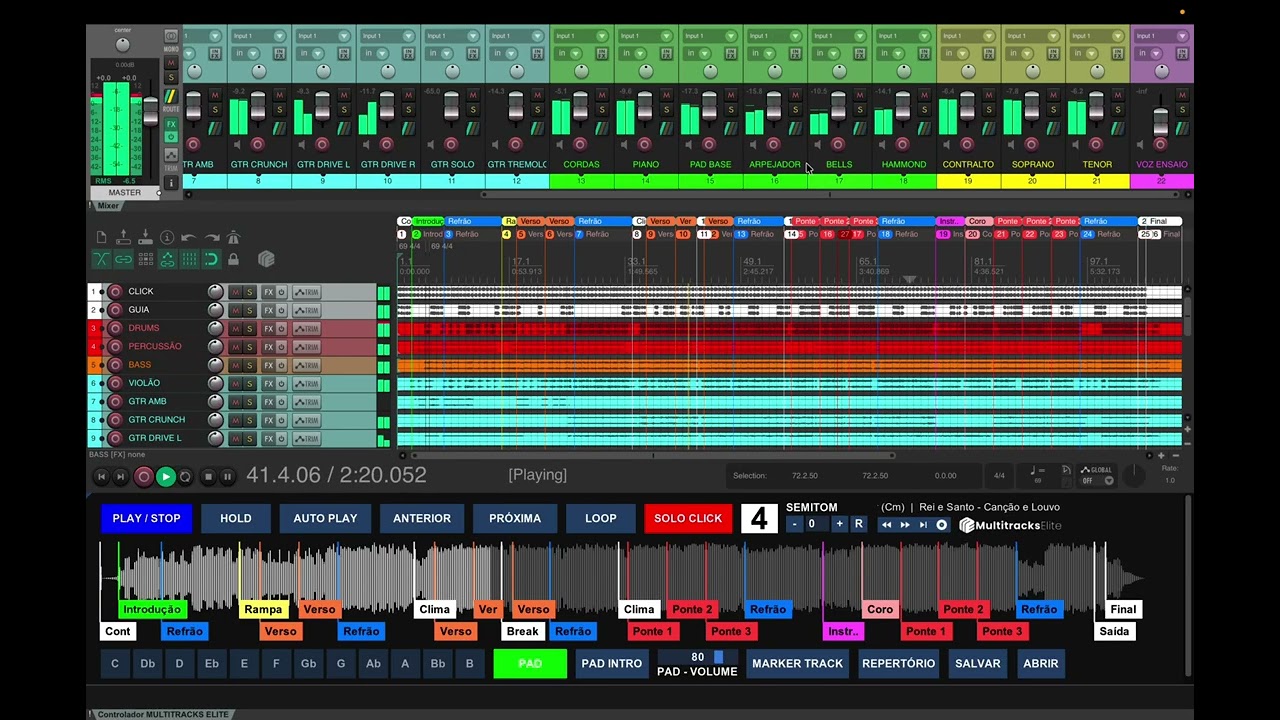 Canção e Louvor - Rei e Santo / Versão Ao Vivo (Multitrack / Playback)