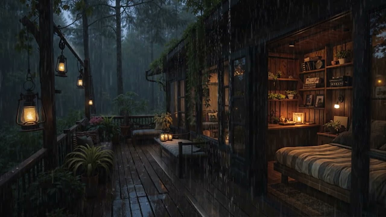 8 Hours Soft Midnight Forest Rain 🌧️ Peaceful Soundscape for Deep Sleep (4K – No Ads)