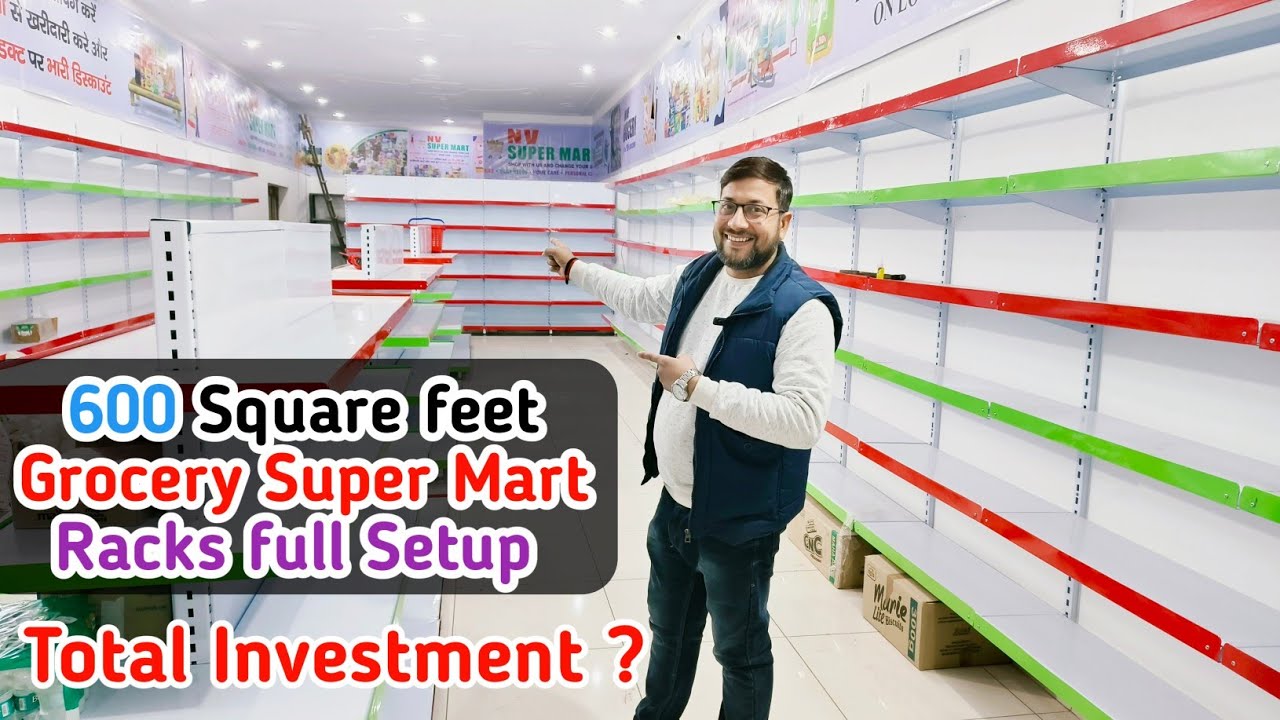 600 Square feet Grocery Super Mart Racks full Setup | grocery store business ideas 💡