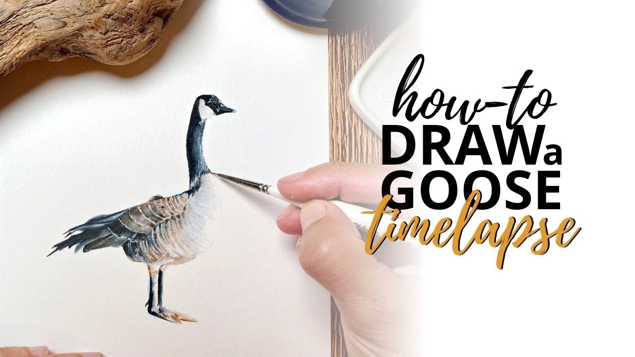 Canadian Goose Painting: How to Paint with Watercolor Pencil