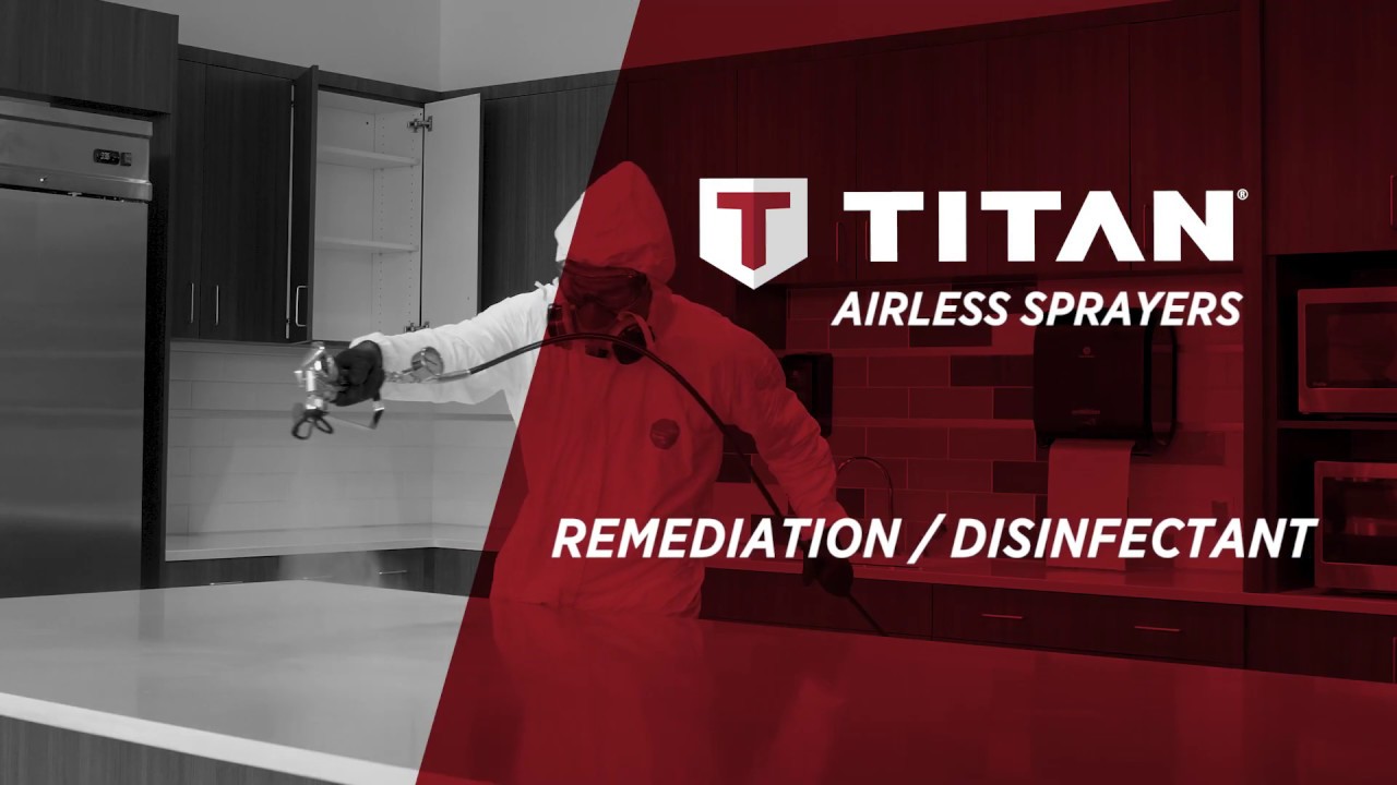 Applying Disinfectant Solution with a Titan Airless Sprayer.