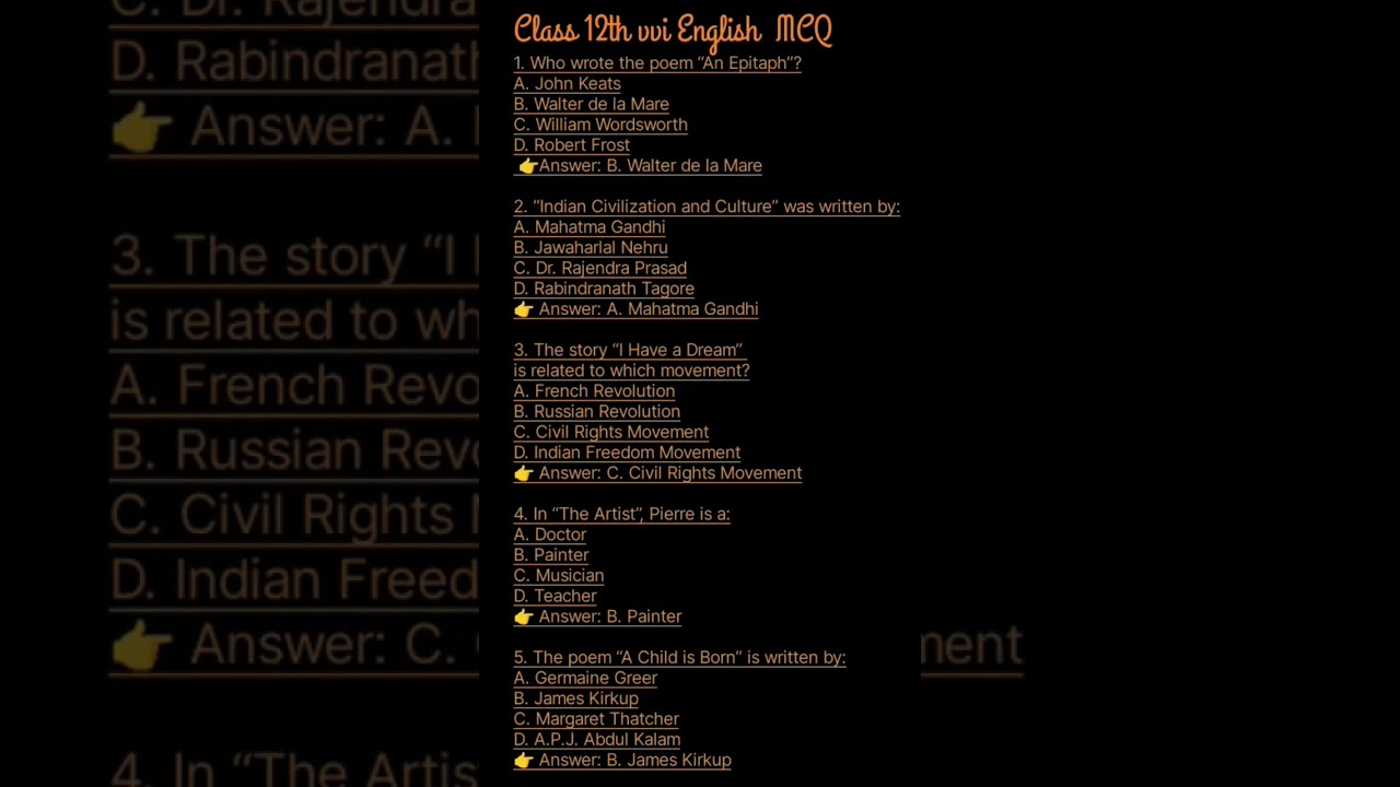 #bseb #12th #english #important #mcq #viral #trending #shorts