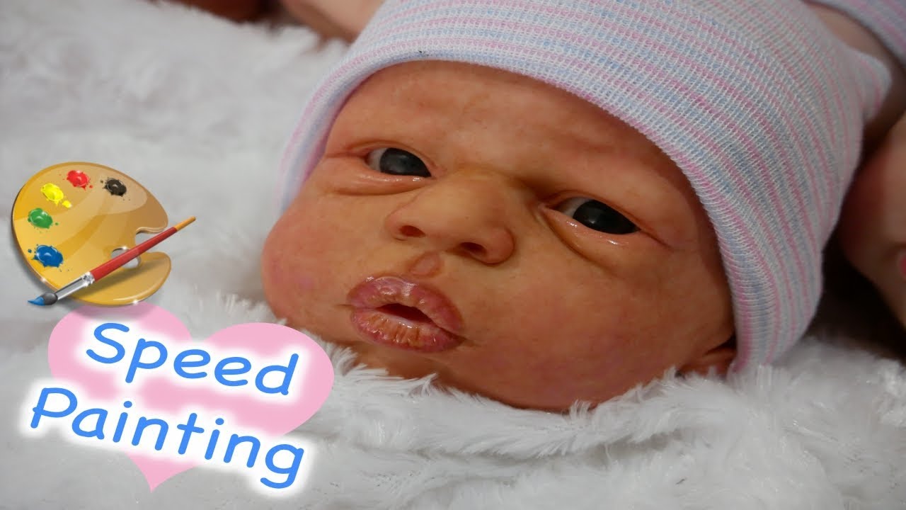Speed Painting Reborn Baby Doll with Air Dry Acrylics