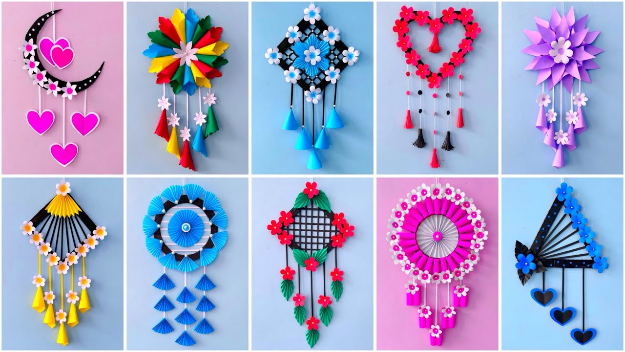 10 Unique Flower Wall Hanging / Quick Paper Craft For Home Decoration  Easy Wall Mate DIY Wall Decor
