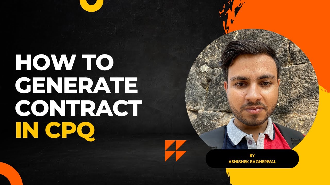 How To Generate Contract In CPQ