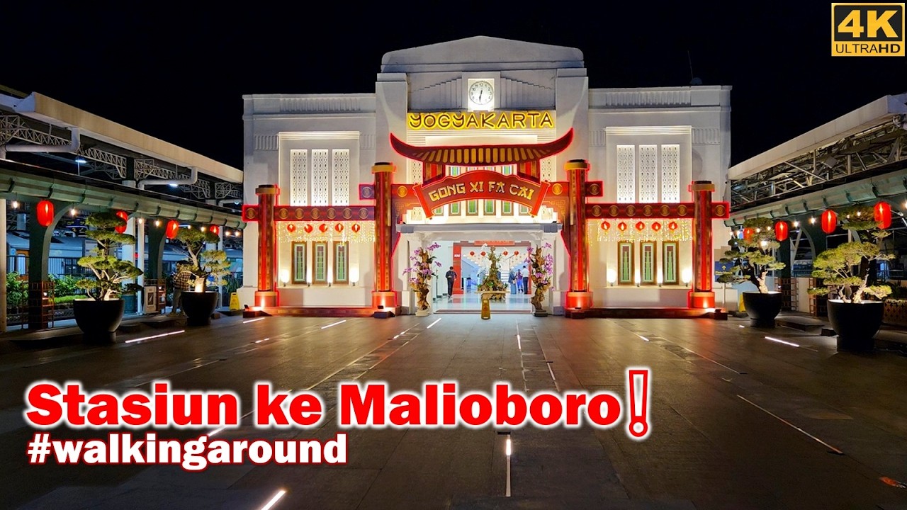 Rainy walk around Malioboro❗Stasiun Tugu Jogjakarta to Pasar Sore at Malioboro Street Yogyakarta
