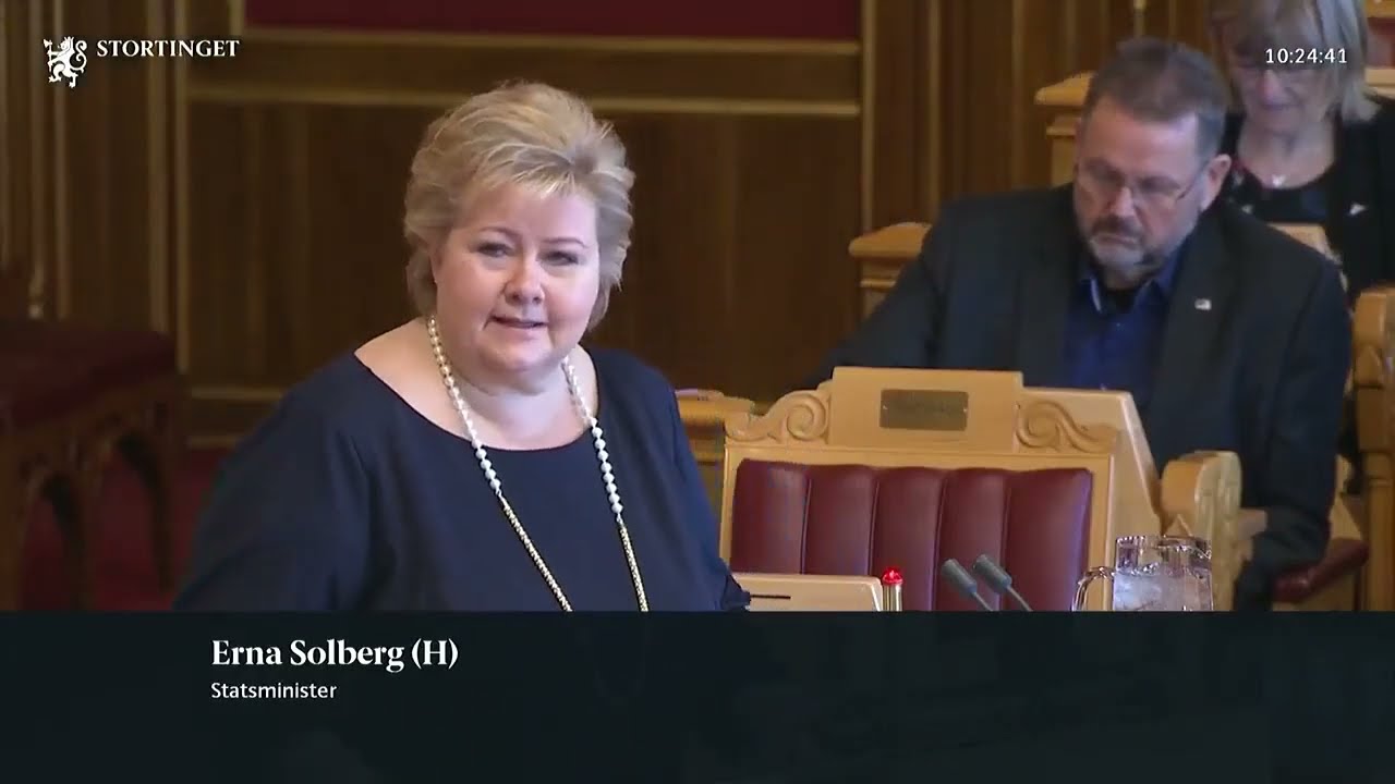 21.03.2018 Spørretime 3 Erna Solberg svarer Knut Arild Hareide