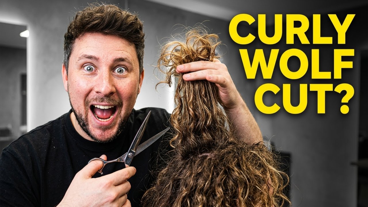HOW TO CUT A WOLF CUT FOR LONG CURLY FRIZZY HAIR AS SEEN ON TIKTOK AND SQUID GAME