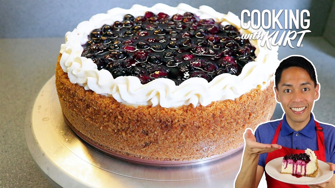 Conti's Blueberry Cheesecake: with Graham Cracker Crust and Blueberry Compote | Cooking with Kurt