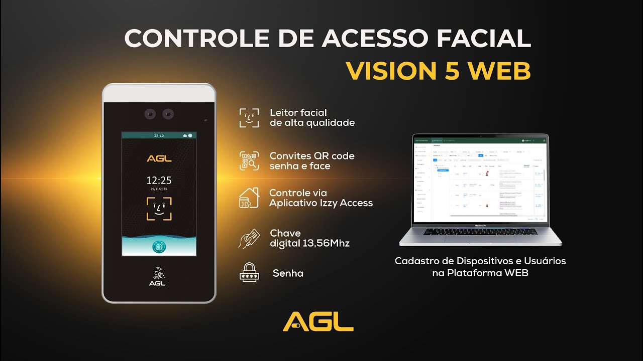 Controle de acesso facial - Vision 5 WEB AGL