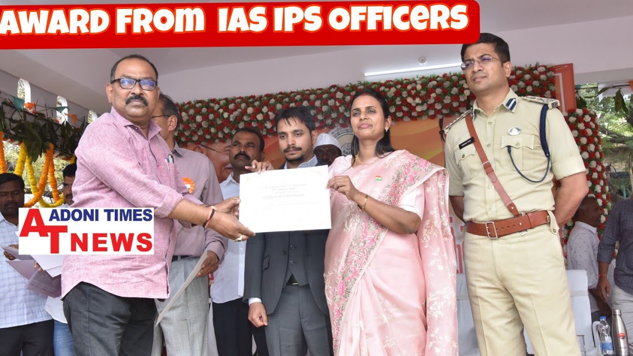కర్నూల్ కలెక్టర్,JC, SP చేతుల మీదుగా అవార్డు అందుకున్న ESA Basha శివ మోహన్ రెడ్డి