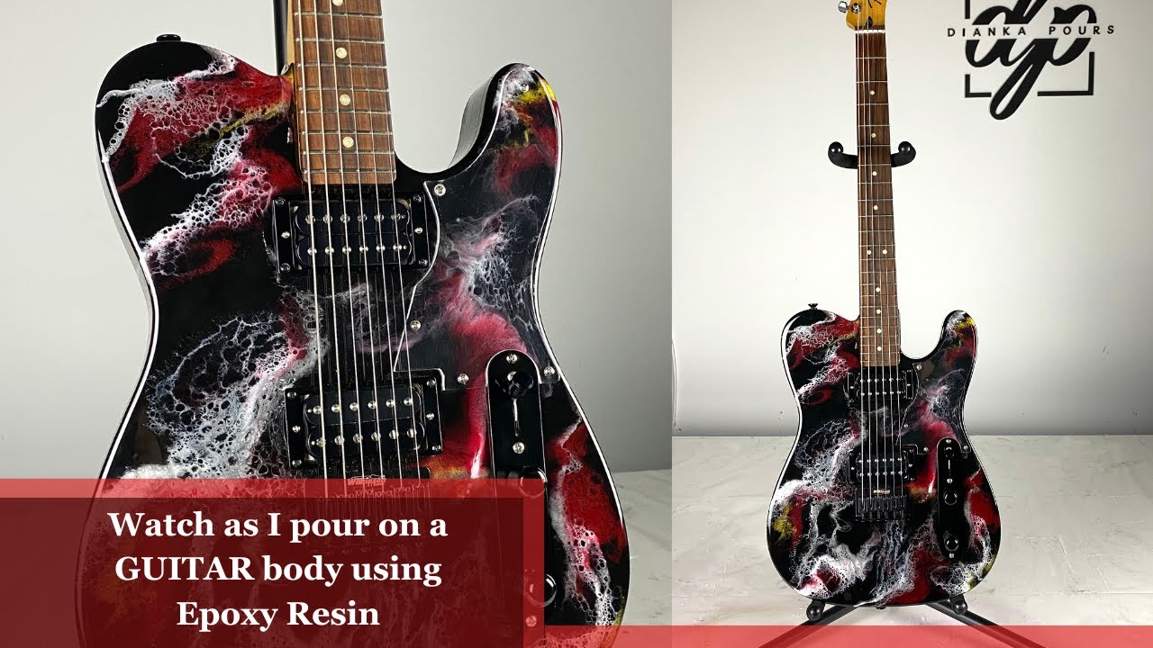 Creation of a Guitar - Epoxy Resin Pour by Dianka Pours