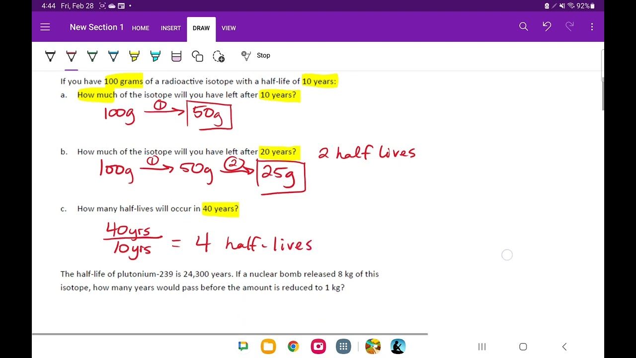 Half-Life Practice Problems