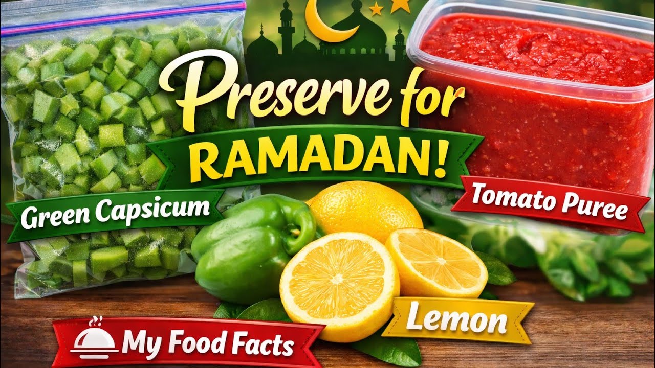 Ramadan Prep Series | How to Store Capsicum🫑, tomato puree &  lemon🍋 for Months