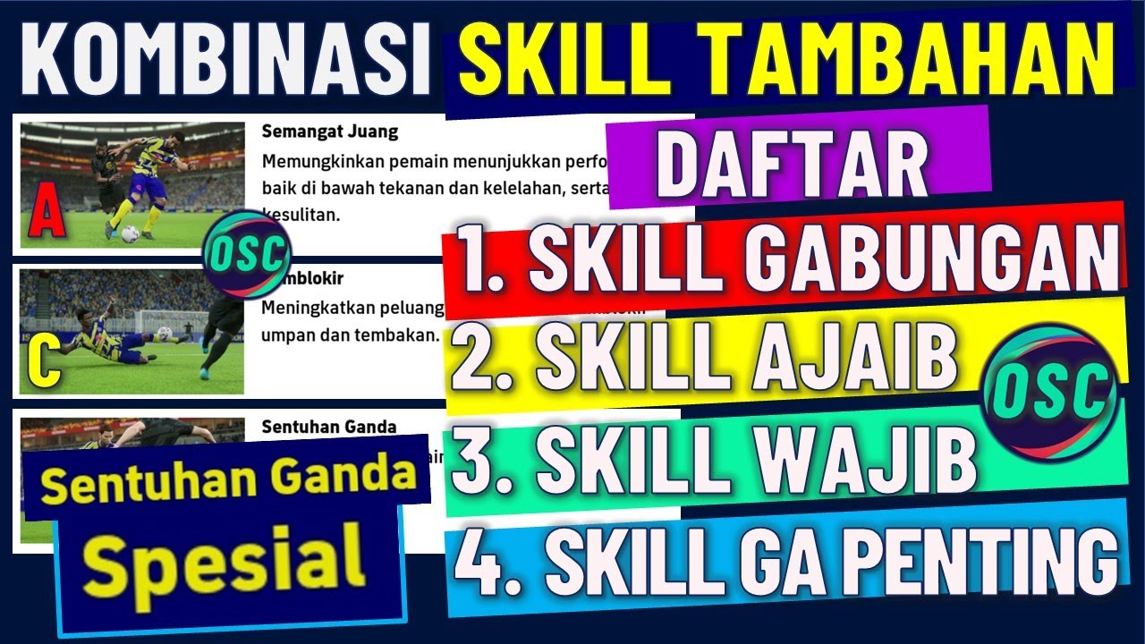 CARA MEMUNCULKAN SKILL SPESIAL TAMBAHAN ! DAFTAR KOMBINASI SKILL AJAIB TERBAIK EFOOTBALL 2023 MOBILE