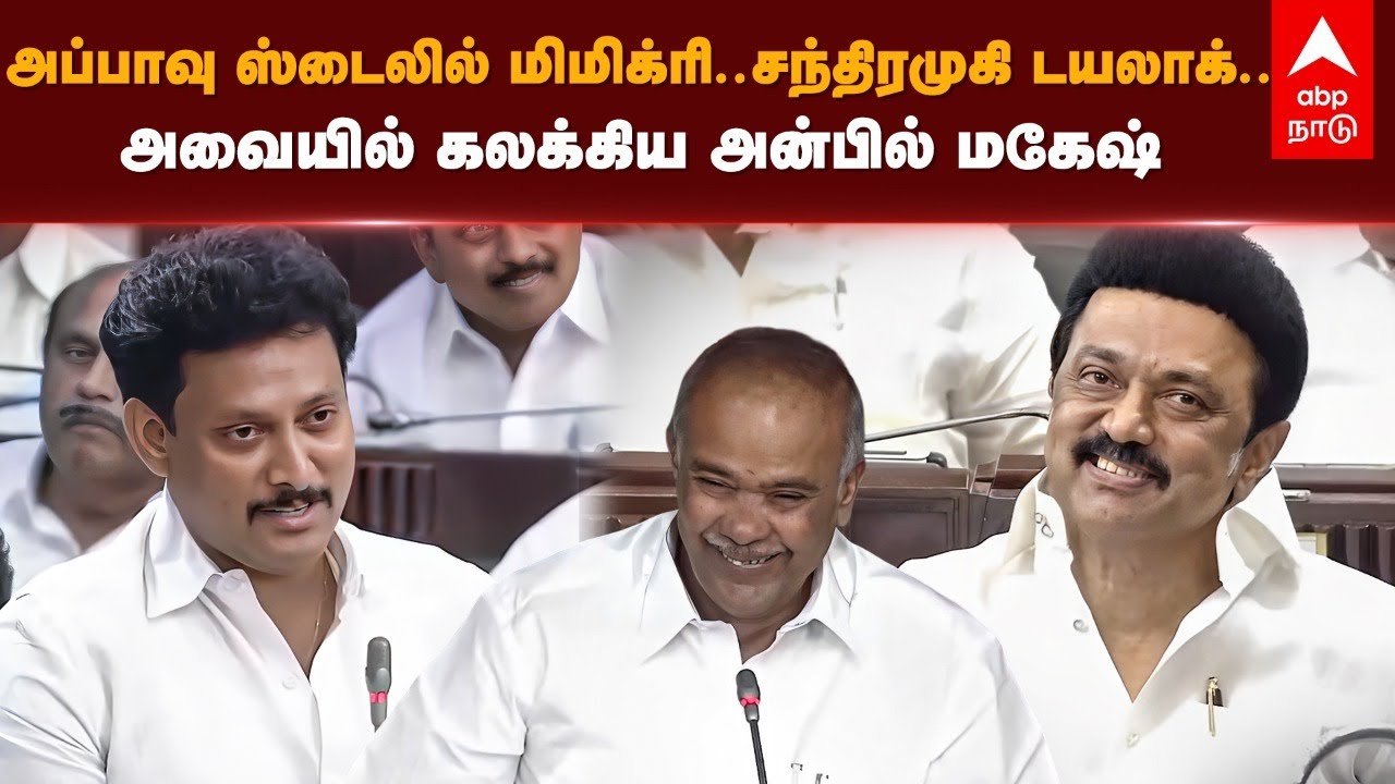 Anbil Mahesh Comedy Speech | அப்பாவு ஸ்டைலில் மிமிக்ரி..சந்திரமுகி டயலாக்.. கலக்கிய அன்பில் மகேஷ்