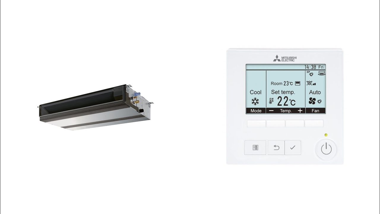 Mr. Slim (Ducted type) indoor with PAR-40MAA Thermostat  How to change static pressure setting.