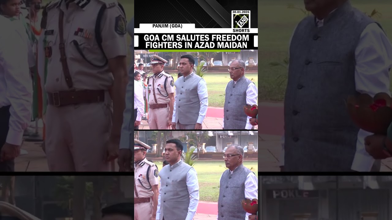 Goa CM Pramod Sawant pays floral tribute to freedom fighters in Azad Maidan