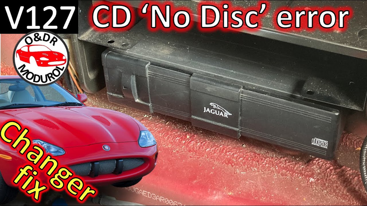 Jaguar XK8 CD Changer 'NO DISC' error.  Modurol DIY compact disc multichanger repair V127 XKR X100.