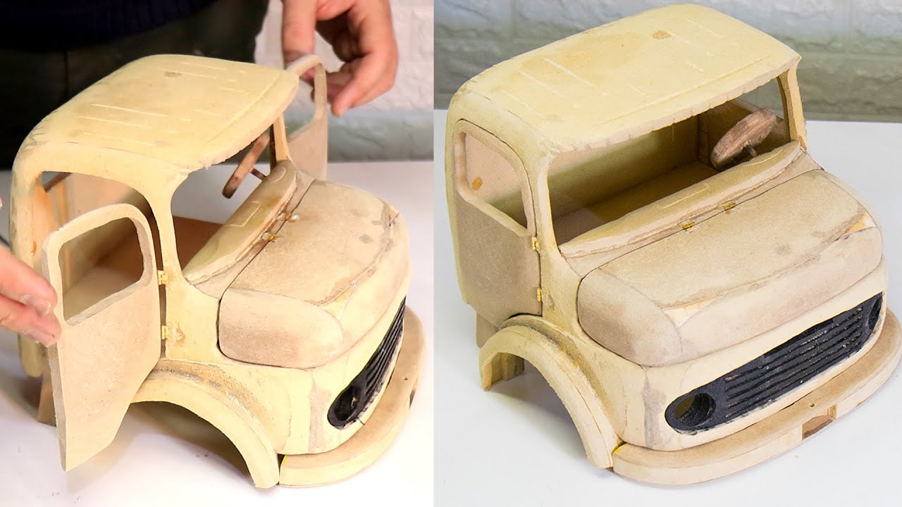 Wood Carving  _ OLD TRUCK Mercedes Benz 1113 _ Wood Car