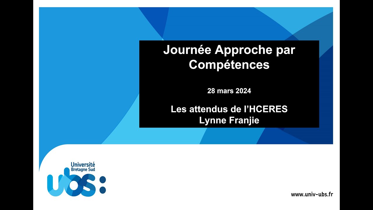 Présentation des attendus de l’HCERES concernant l’APC par Lynne Franjie