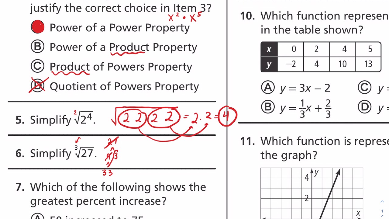 Readiness Assessment #6 Questions 1-11 (Algebra 1)