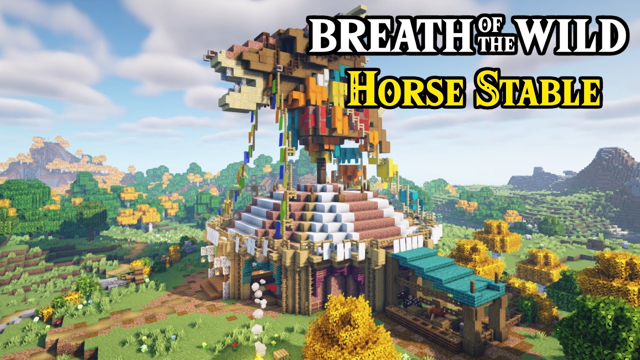 Minecraft | Breath of the Wild Horse Stable | Timelapse