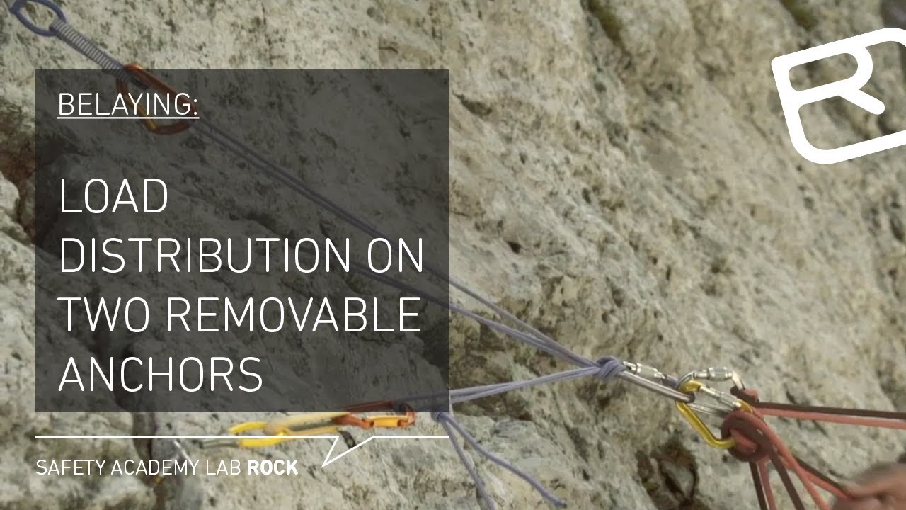 Guide to belaying: Load distribution with two removable anchors – Tutorial (17/43) | LAB ROCK