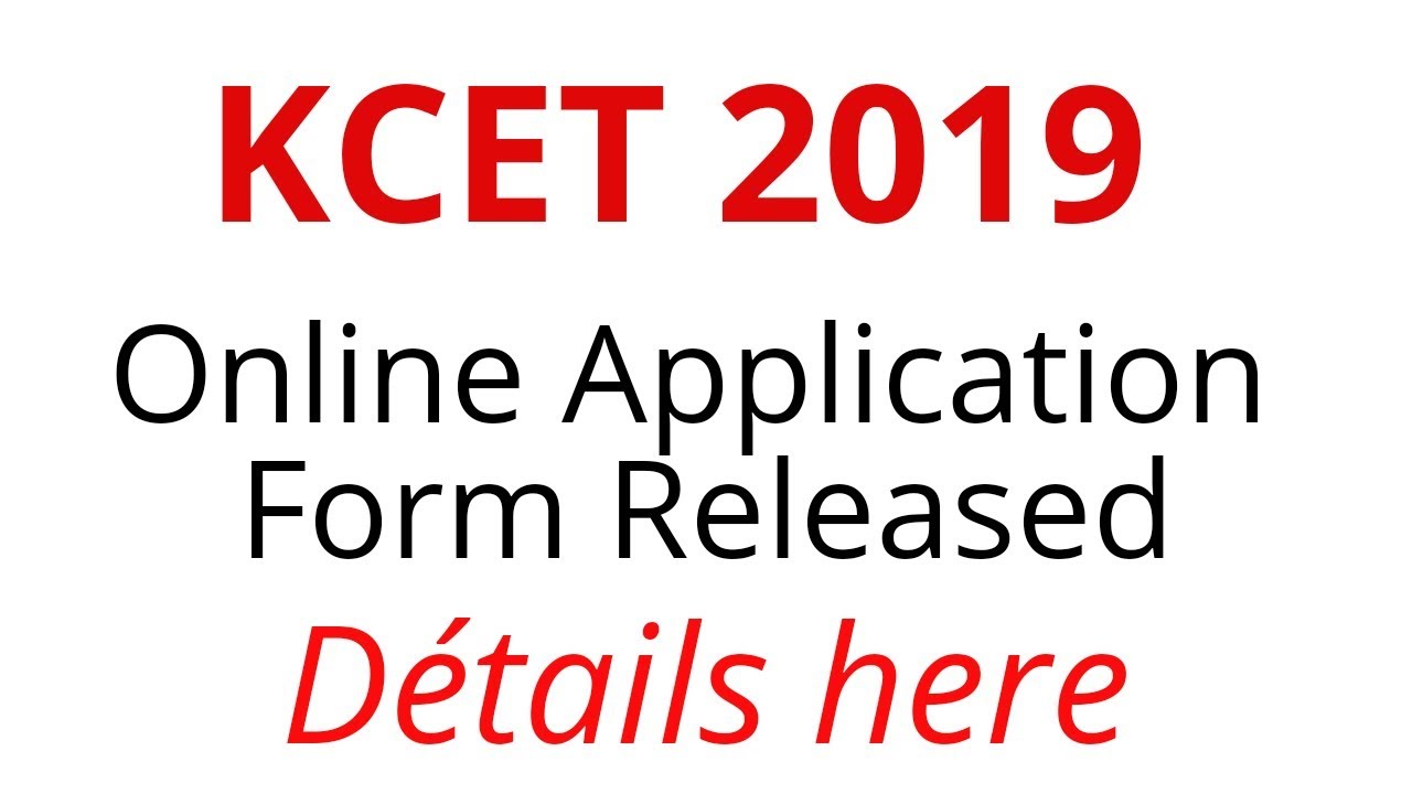 Karnataka KCET 2019 Application form released