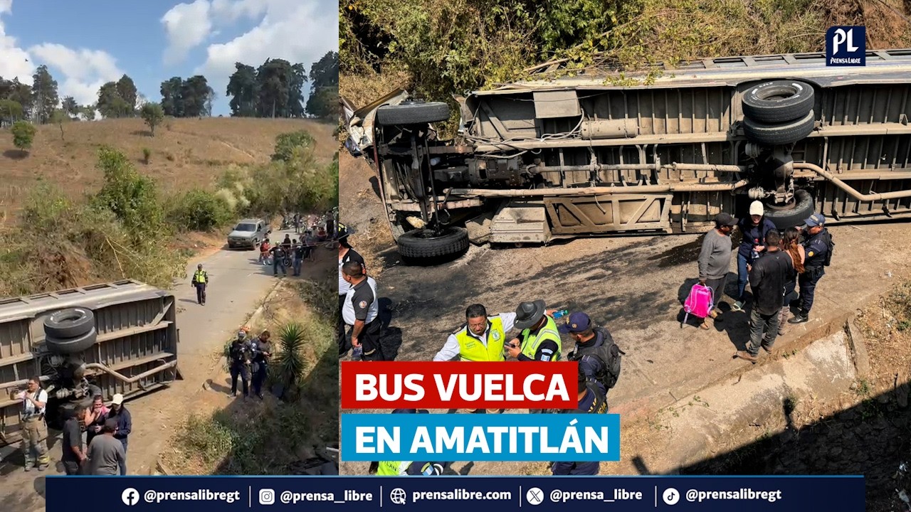 Tragedia en Amatitlán: bus con estudiantes vuelca y deja un menor fallecido