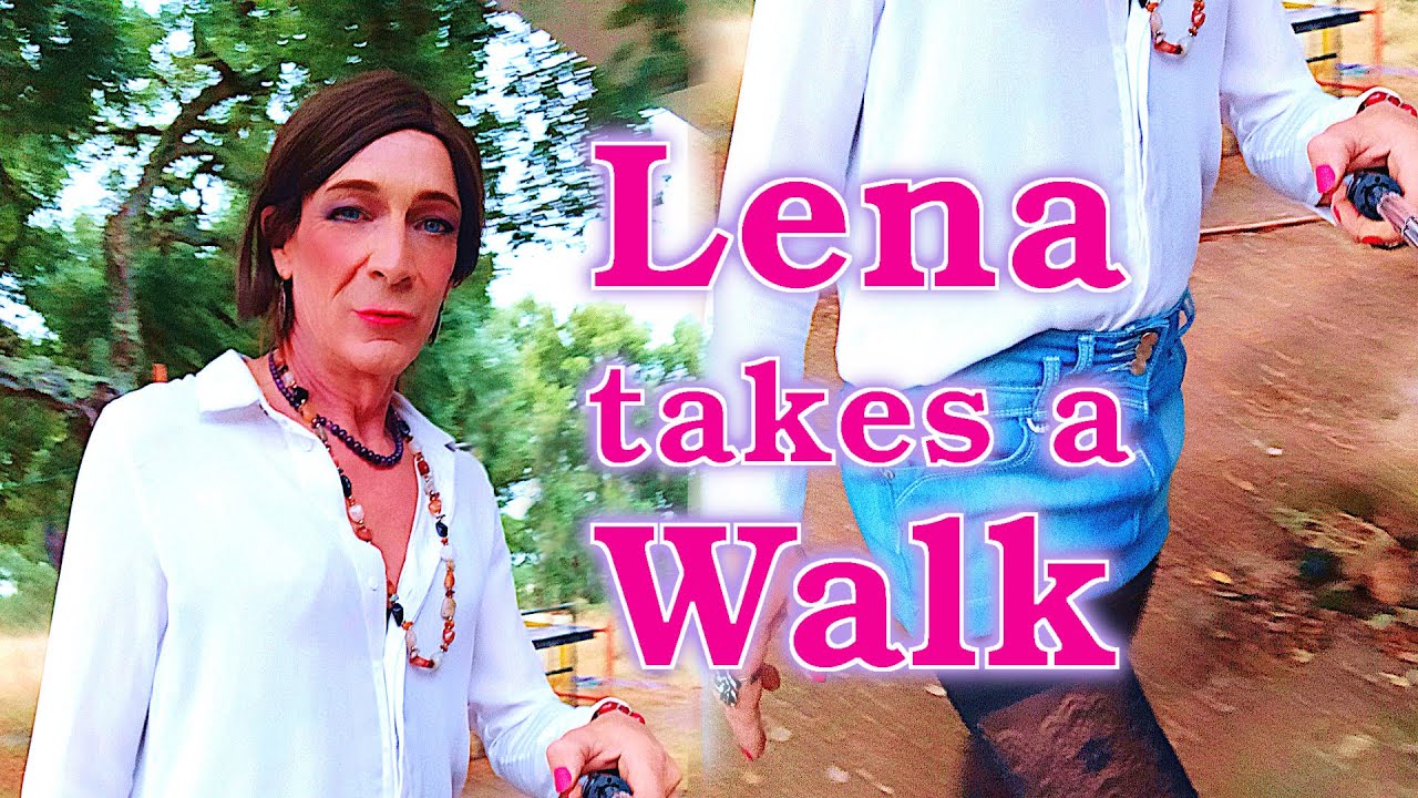 Lena takes a walk in a sweet dress - come over and join me crossdressing