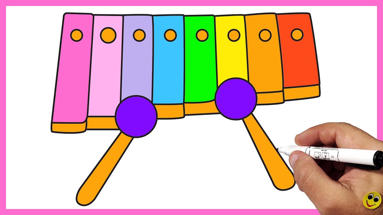 How to draw Xylophone Easy | Drawing and coloring the Xylophone