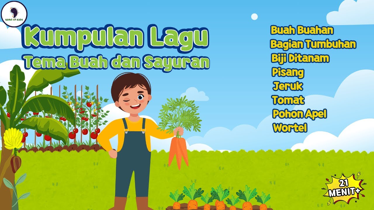 Kumpulan Lagu Buah dan Sayuran || Tema : Tanaman - (Video Lirik) Song of Kids