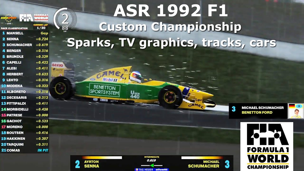 Assetto Corsa ASR F1 1992 Season files, all Cars and Tracks