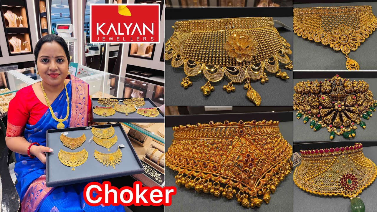 Latest New 22KT Pure Gold Choker collections from Kalyan jewellers | Gold Necklace designs✨