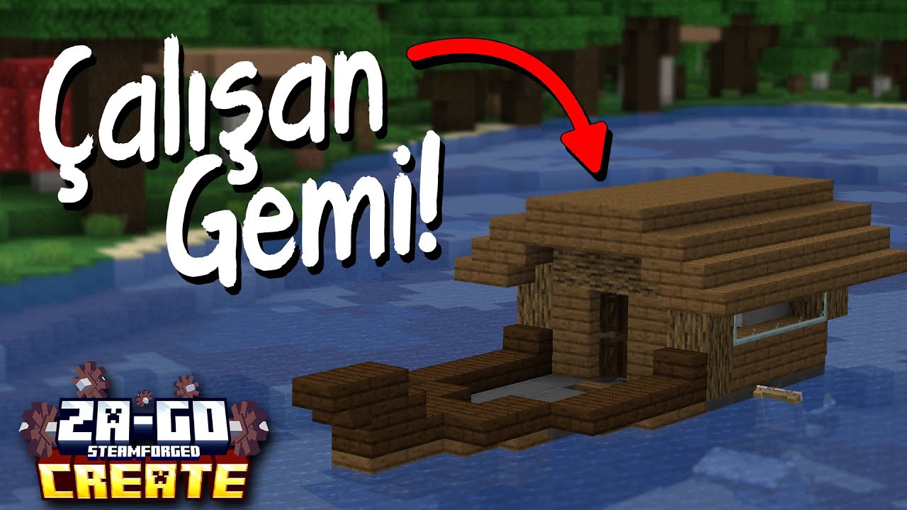 Create modu ile Çalışan GEMİ Yaptım! Galiba? | Create: Steamforged