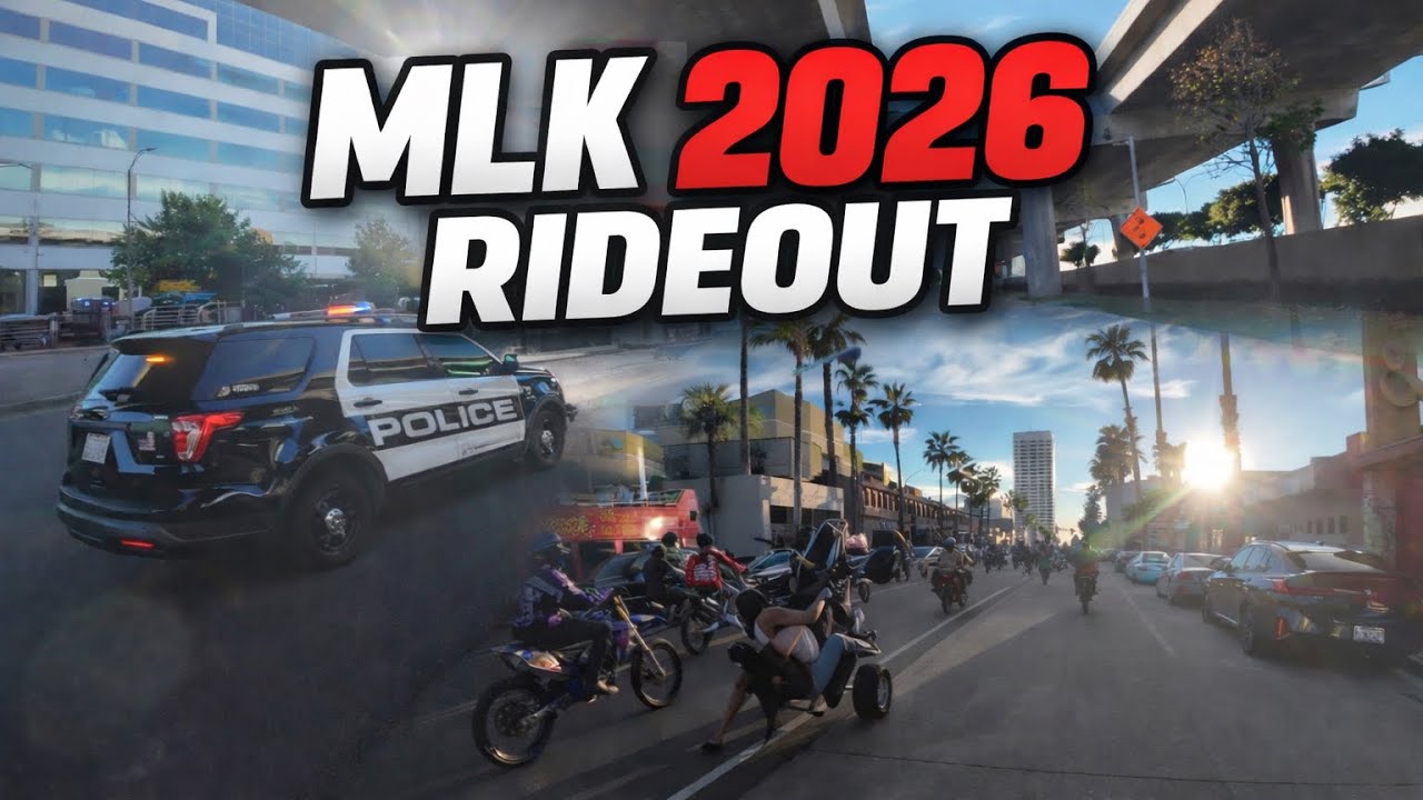 I MADE IT TO THE MLK 2026 RIDEOUT ( crashes, cops & more ! )