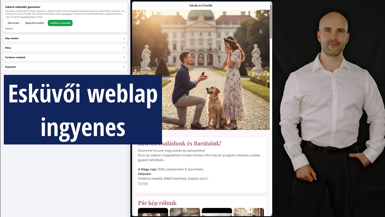 Esk&uuml;vői weboldal (ingyenes)