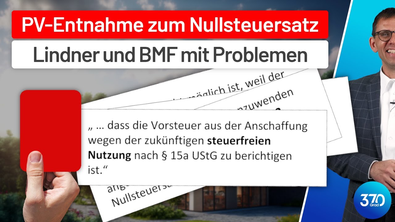 Photovoltaik, Ablehnungen der Entnahme und Lösungen zum USt-Nullsteuersatz beim Strom-Eigenverbrauch