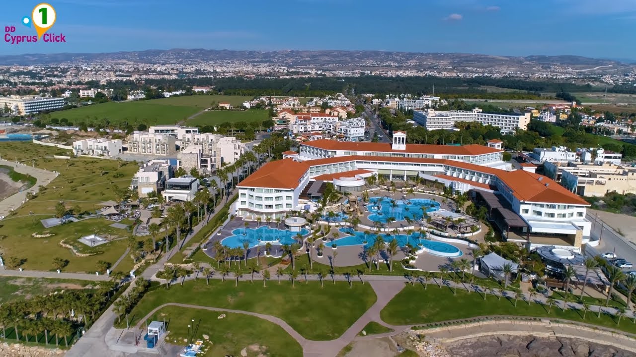 Cyprus.Paphos Castle to Olympic lagoon drone video.