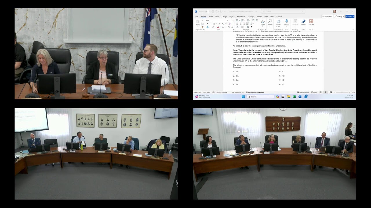 Harvey Council October Special Ordinary Council Meeting
