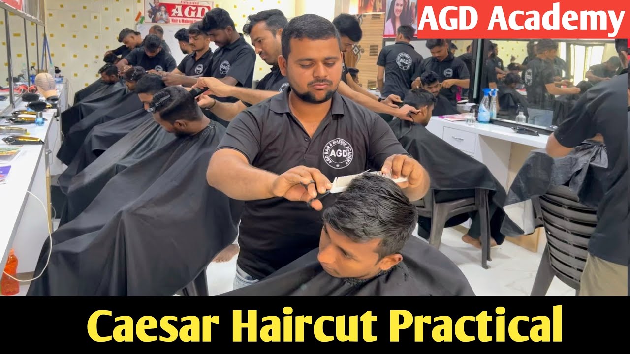 AGD Academy | Caesar ￼haircut practical ￼| simple haircut ￼training  | salon academy