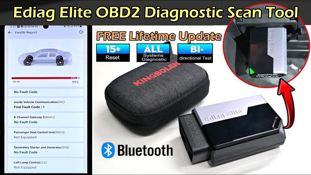 BEST DIY OBD Scan Tool To Get | FREE Lifetime Update | Kingbolen EDIAG Elite