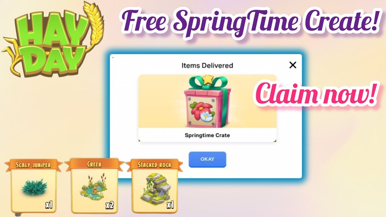 Claim FREE Spring Crate Today 🌸 | Hay Day Supercell Store Gift