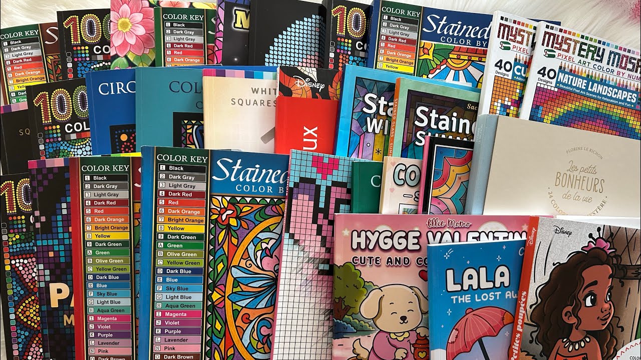 My January Completed Colouring Book Pages 